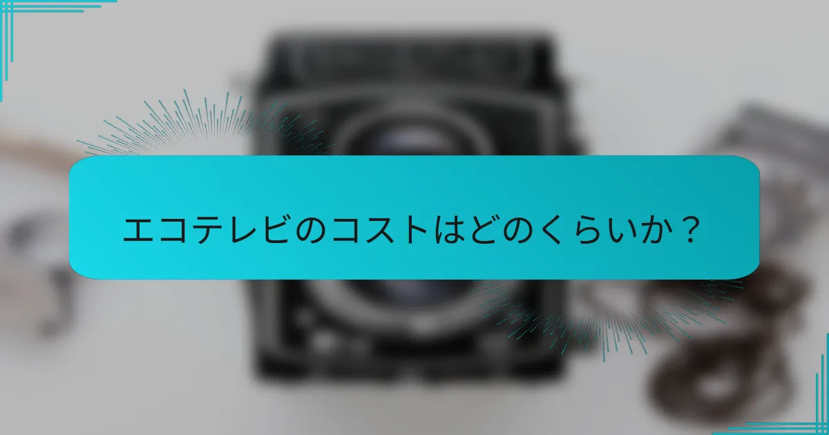 エコテレビのコストはどのくらいか？