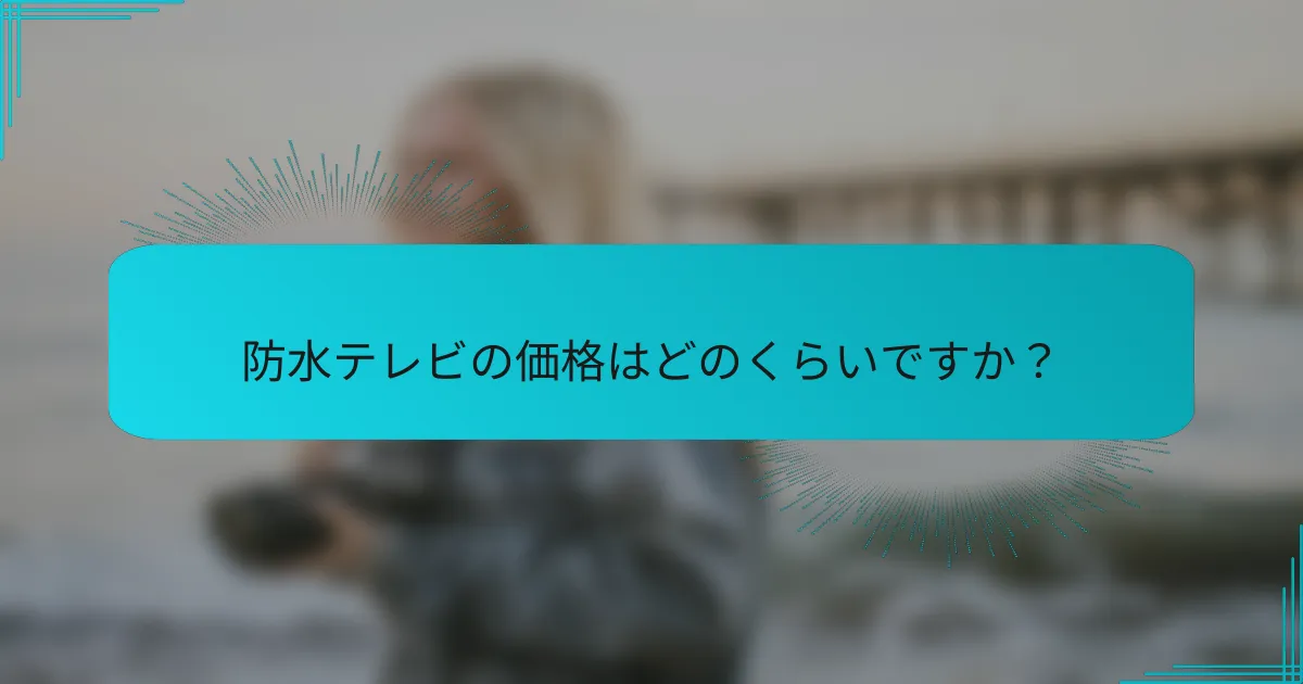 防水テレビの価格はどのくらいですか?