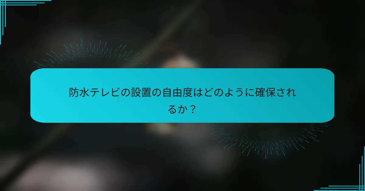 防水テレビの設置の自由度はどのように確保されるか？