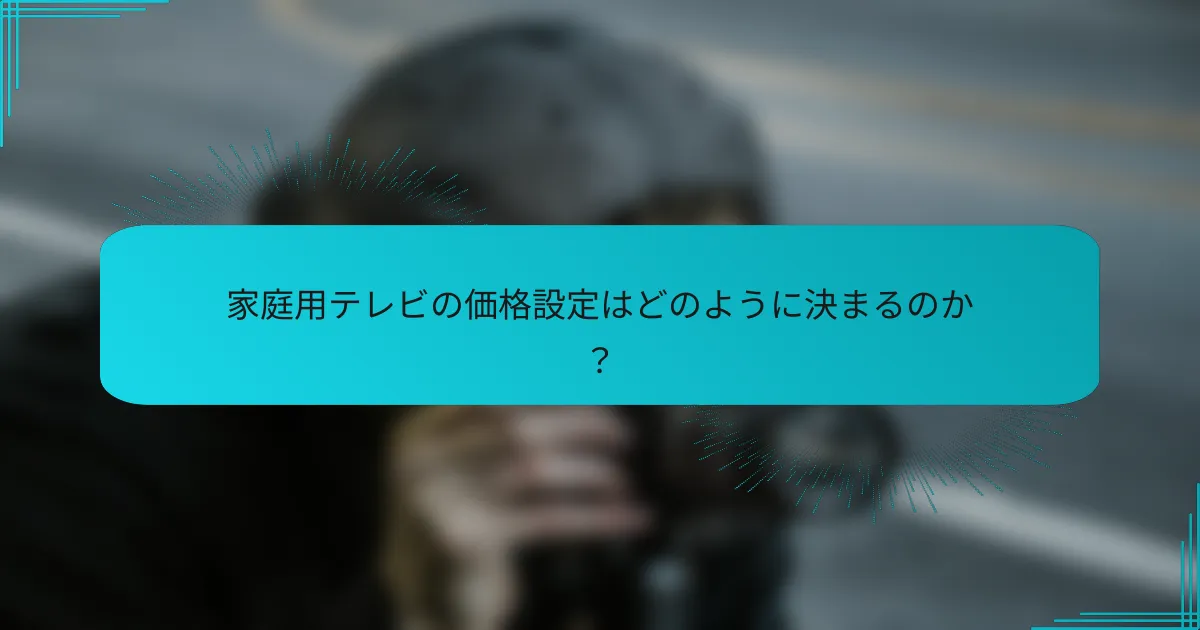 家庭用テレビの価格設定はどのように決まるのか?