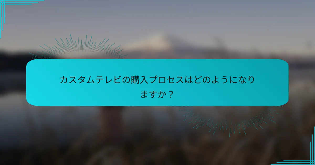 カスタムテレビの購入プロセスはどのようになりますか？