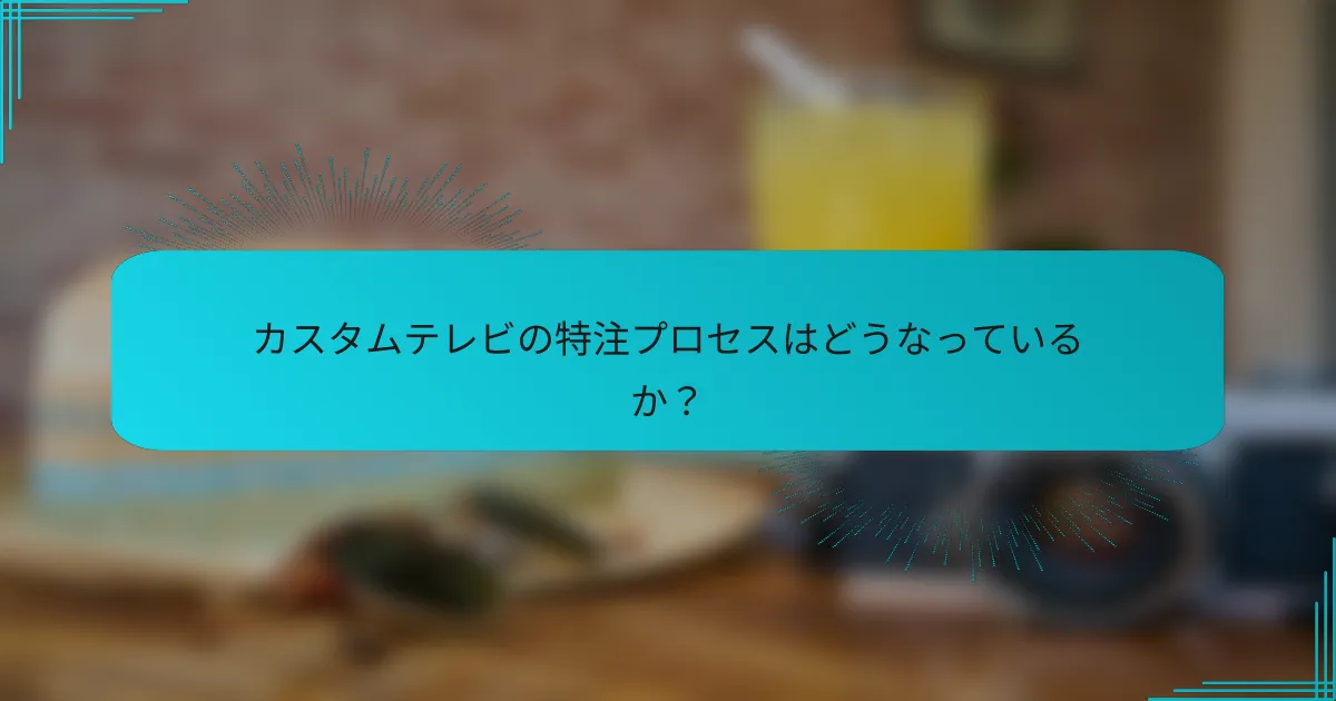 カスタムテレビの特注プロセスはどうなっているか?